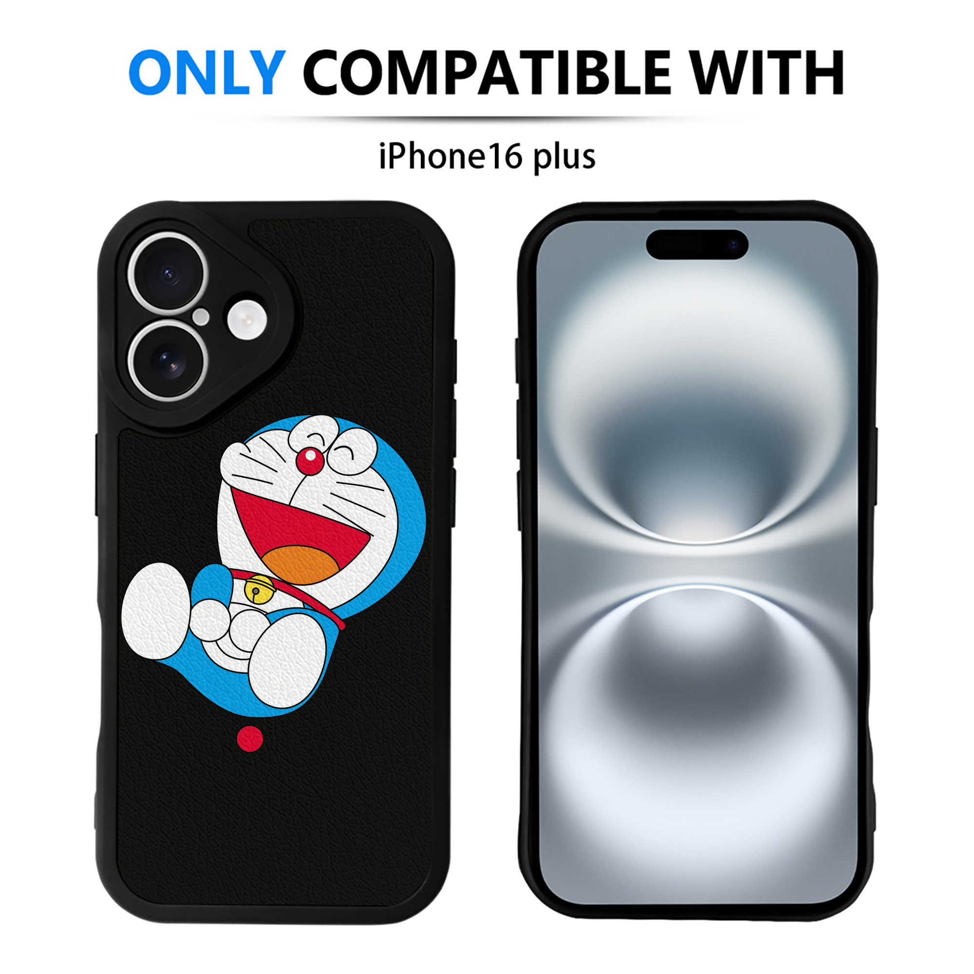 （画像用） ドラえもん Doraemon 【iPhone 16シリーズ対応】シリコンスマホケース（レザー調） 材質：シリコン